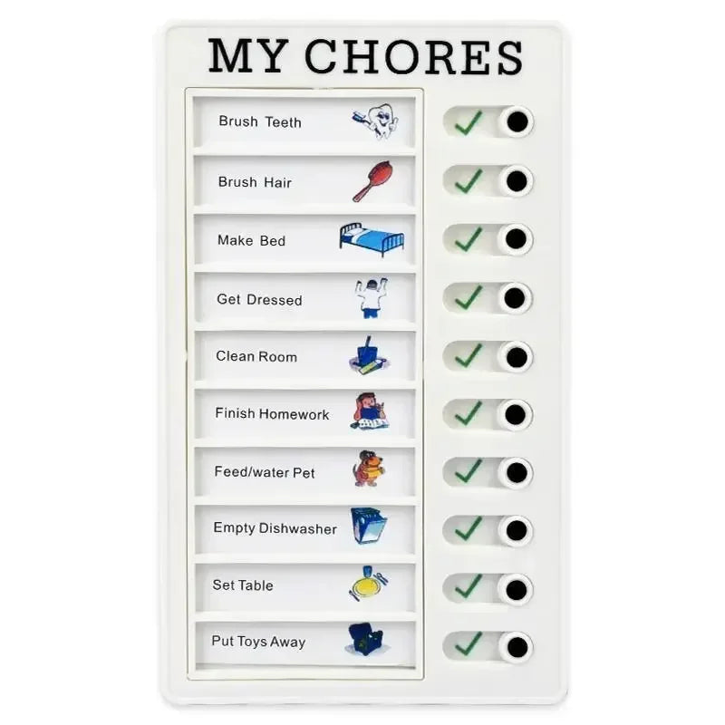 Kids' Reusable Chore Chart – Daily Responsibility & Behavior Tracker