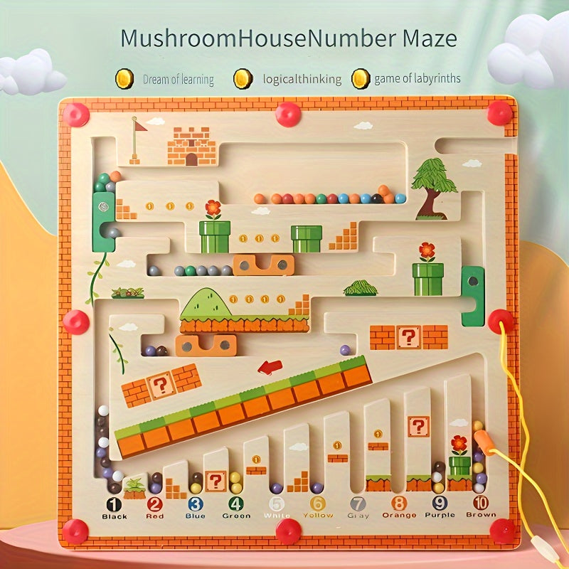 Magnetic Mushroom House Puzzle (Ages 6 & Under)