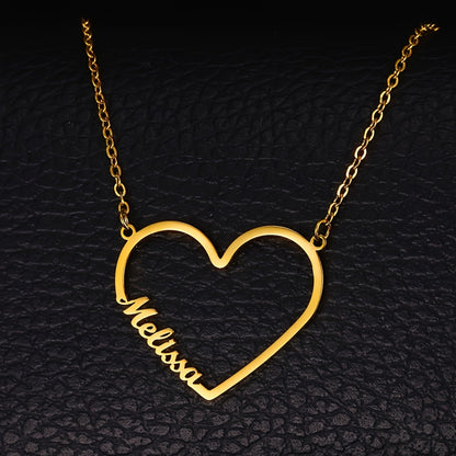 Personalized "Mom" Heart Necklace – Stainless Steel Minimalist Jewelry